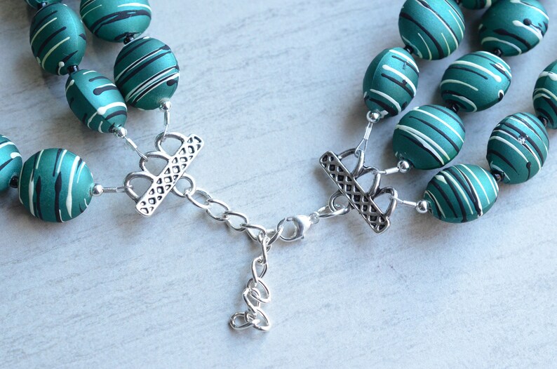 Charlotte Green Statement Necklace Rubber Multi Strand Necklace Gifts For Women