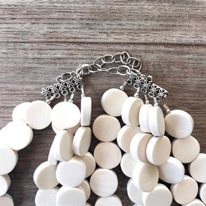 thumbnail image 2 of Gold White Statement Necklace Two-Strand Chain With Champagne Crystal Beads - 78cm Dress Jewelry 2 of 13