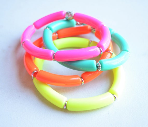 Pulseras de acrílico pulsera de tubo pulsera - Etsy España