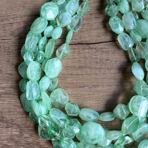Mint Green Statement Necklace, Lucite Bead Necklace, Acrylic Chunky Necklace - Valerie