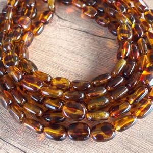 Tortoise Shell Brown Black Statement Lucite Beaded Chunky Multi Strand Necklace - Lauren
