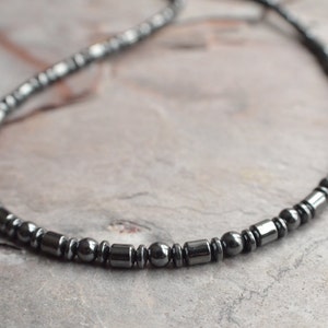 Hematite Mens Necklace, Bead Necklace, Man Necklace, Gift For Men, Stone Necklace  - Tyson