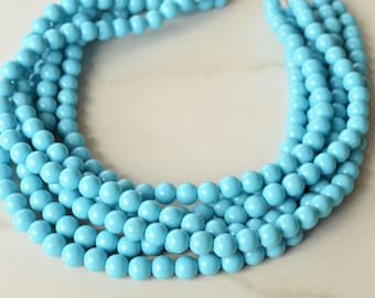 Carolina Blue Statement Necklace, Acrylic Bead Necklace, Chunky Necklace For Women - Alana