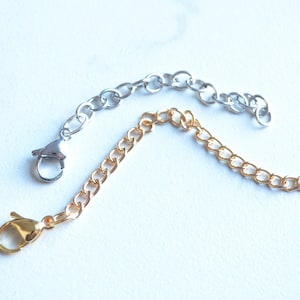 Silver Gold Extender Chain, Necklace Lengthener, Necklace Extender, Lobster Claw Clasp Extension