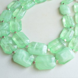Mint Green Statement Necklace, Chunky Bead Necklace, Acrylic Necklace, Gift For Woman - Jenny