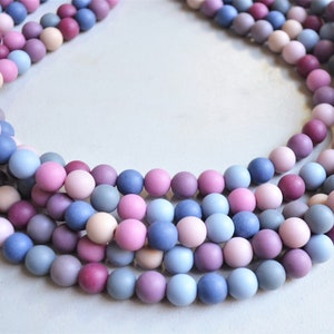 Multi Color Statement Necklace, Matte Bead Necklace, Acrylic Chunky Necklace, Necklace for Women - Alana