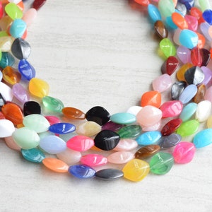 Multi Color Statement Necklace, Lucite Beaded Necklace, Multi Strand Necklace, Chunky Colorful Necklace - Minnie