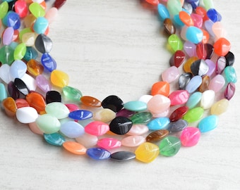 Multi Color Statement Necklace, Lucite Beaded Necklace, Multi Strand Necklace, Chunky Colorful Necklace - Minnie