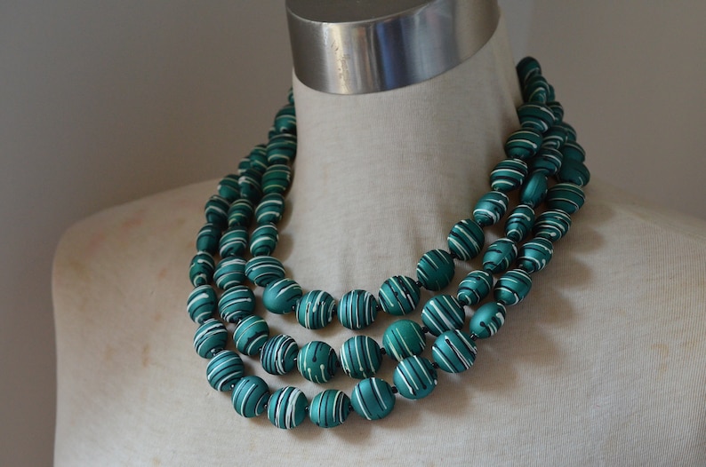 Charlotte Green Statement Necklace Rubber Multi Strand Necklace Gifts For Women