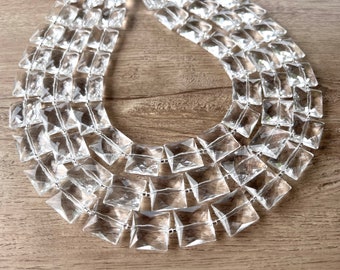 Clear Acrylic Statement Necklace: Faceted Bead Chunky Necklace - Olivia
