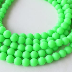 Neon Green Matte Statement Necklace, Big Bead Necklace, Lucite Chunky Necklace, Necklace For Women - Alana