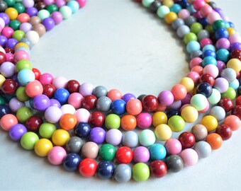 Multi Color Statement Necklace, Acrylic Bead Necklace, Chunky Necklace For Women - Alana