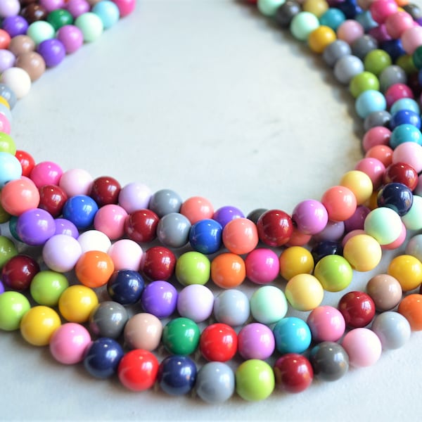 Multi Color Statement Necklace, Acrylic Bead Necklace, Chunky Necklace For Women - Alana