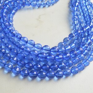 Blue Statement Necklace, Beaded Acrylic Necklace, Chunky Necklace, Gift For Woman - Angelina