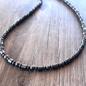 Hematite Mens Necklace, Bead Necklace, Man Necklace, Gift For Men, Stone Necklace  - Tyson
