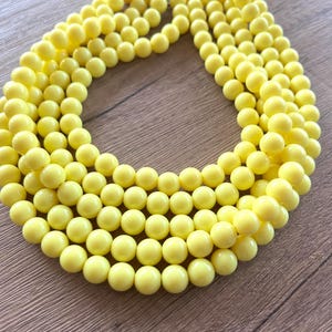 Yellow Statement Necklace, Acrylic Bead Necklace, Lucite Chunky Necklace, Necklace For Women - Alana