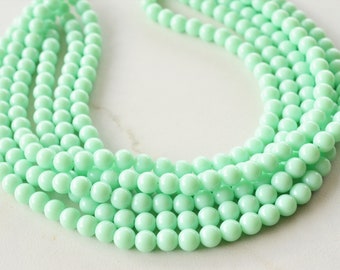 Mint Green Statement Necklace, Acrylic Bead Necklace, Chunky Necklace, Multi Strand, Gift For Her - Alana