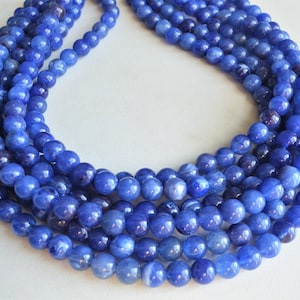 Denim Blue Statement Necklace, Acrylic Bead Necklace, Lucite Chunky Necklace - Alana