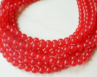 Red Statement Necklace, Acrylic Bead Necklace, Necklace For Women - Alana
