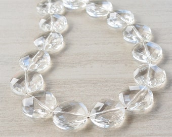 Clear Statement Necklace, Acrylic Chunky Necklace, Lucite Bead Necklace - Genevieve