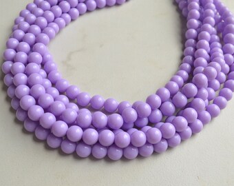 Purple Statement Necklace, Acrylic Bead Necklace, Chunky Multi Strand, Necklace For Women - Alana