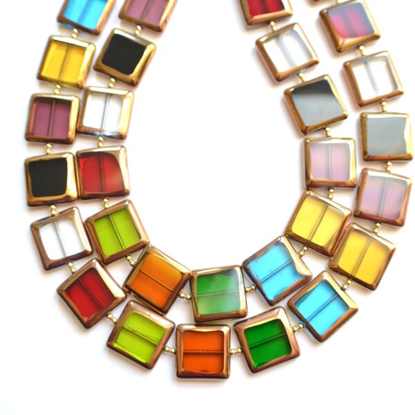 The Dolores- Multi Color Glass Statement Necklace