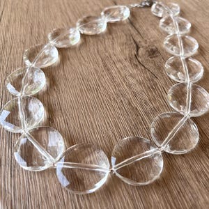Clear Statement Necklace, Acrylic Chunky Necklace, Lucite Bead Necklace - Genevieve