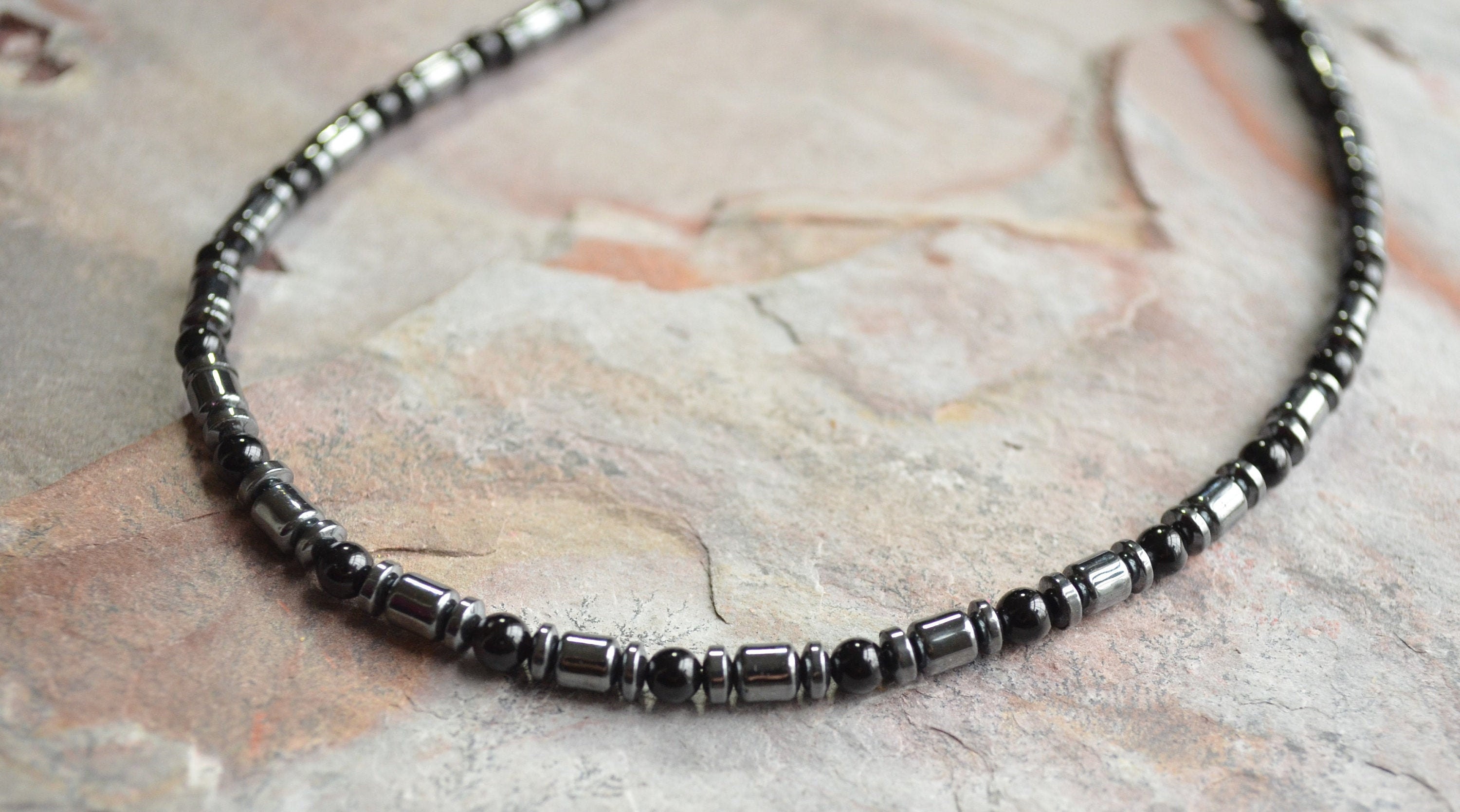 Copper Hematite Necklace | Gray Beaded | Simple Graces Jewelry