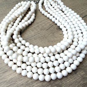 Ivory Cream Acrylic Statement Necklace, Lucite Bead Necklace, Necklace For Women - Alana