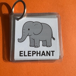 PEC-leerkaarten in zakformaat aan sleutelhanger - Dieren - Hulpmiddel voor logopedie - peuters en kinderen. Communicatie via beelduitwisseling