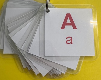 Pocket-Sized PEC Learning Cards on Keyring - Alphabet- Speech Therapy Aid - Toddlers & Kids. Picture Exchange Communication