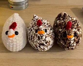 poulet amigurumi au crochet, poulet de Pâques, cadeau de Pâques, peluche de Pâques faite main