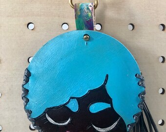 AfroPuff™ Dollface Leather Mini Tote Bag Purse Charm