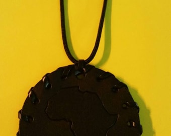 Medaglione Africa in pelle
