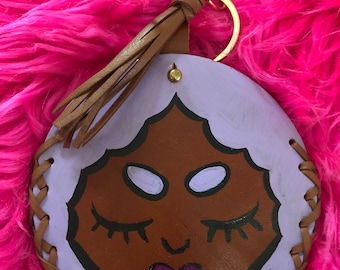 AfroPuff™ Lavender Pixie Dollface Mini Purse Keychain