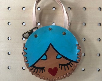 AfroPuff™ Dollface Leather Mini Tote Bag Purse Charm