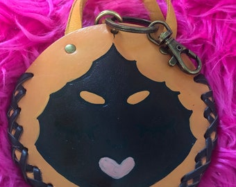 AfroPuff™ Butterscotch Pixie Dollface Mini Purse Keychain