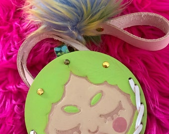 AfroPuff™ Lime Pixie Dollface Mini Purse Keychain