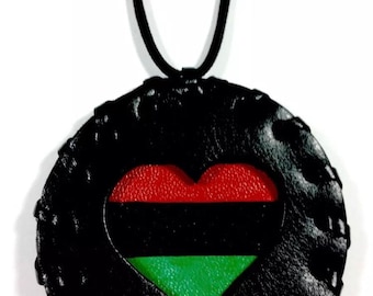 Small Leather Love Medallion Necklace