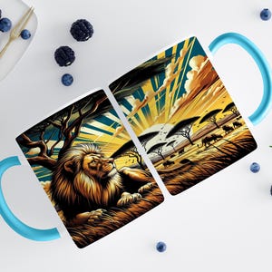 Lion Coffee Mug | Bold Wildlife Lover Gift | African Safari Tea Cup | Majestic Big Cat Art Mug | Lion Decor | Unique Exotic Animal Gift