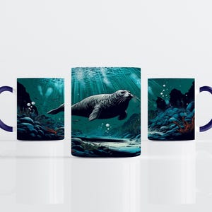 Elephant Seal Coffee Mug | Ocean Giant Lover Gift | Unique Marine Mammal Ceramic Cup | Coastal Wildlife Decor | Fun Holiday Present