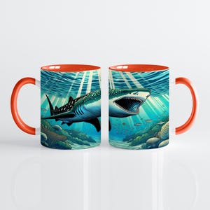 Ceramiczny kubek Baskin Shark | Rzadki prezent dla miłośnika rekinów | Wystrój oceaniczny klasy premium | Filiżanka do herbaty inspirowana podwodą | Najlepsza pamiątka z dzikiej przyrody