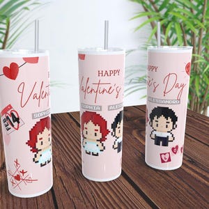Valentijnsdag 20oz Tumbler Wrap, Valentijnsdag Tumbler, Jubileum Wrap, Sublimatie PNG, Pixelart Valentijn