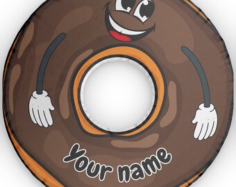 Personalized Donut Pillow, Custom Donut Pillow, Funny Donut Pillow, Present for Him or Her, Donuts eater, Dunking Donut Fan.