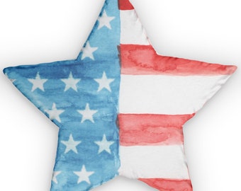 Regalo perfetto per una nuova casa, cuscino con bandiera americana, mostra il tuo patriottismo a tutti. Cuscino a forma di stella.