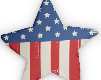 Perfect Gift for a new House, American Flag Pillow, Show your patriotism to everyone. Star Shaped Pillow.