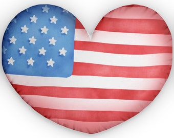 Herzförmiges patriotisches Kissen, zeigen Sie Ihre Liebe zu Amerika mit Stil, perfektes Geschenk für neue Hausbesitzer, tolle und minimalistische Landhausdekoration