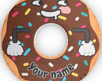 Personalisiertes Donut-Kissen, benutzerdefiniertes Donut-Kissen, lustiges Donut-Kissen, Geschenk für Sie oder Ihn, Donutsesser, Dunking Donut-Fan.