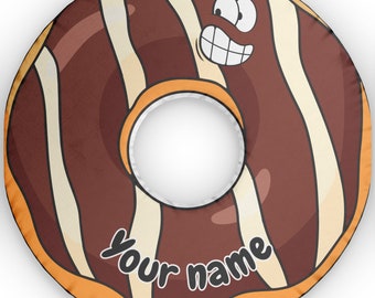 Personalized Donut Pillow, Custom Donut Pillow, Funny Donut Pillow, Present for Him or Her, Donuts eater, Dunking Donut Fan.