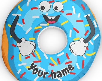 Personalisiertes Donut-Kissen, individuelles Donut-Kissen, lustiges Donut-Kissen, Geschenk für Sie oder Ihn, Donut-Esser, Dunking-Donut-Fan.